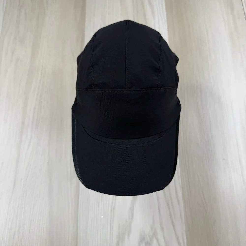 Lululemon Cap Mesh Panel Running Hat Black Adjustable String Size L/XL